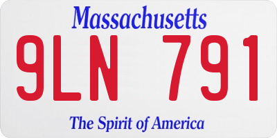 MA license plate 9LN791
