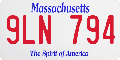 MA license plate 9LN794