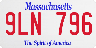 MA license plate 9LN796