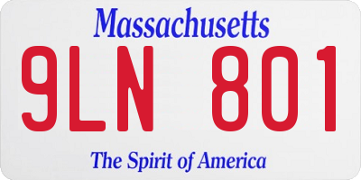 MA license plate 9LN801