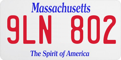 MA license plate 9LN802