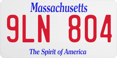 MA license plate 9LN804