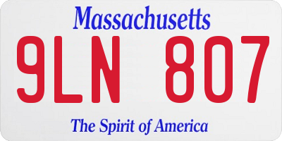 MA license plate 9LN807