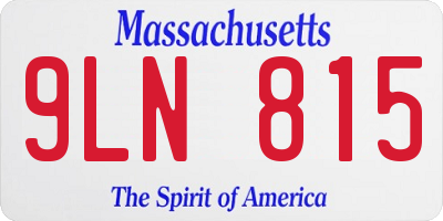MA license plate 9LN815