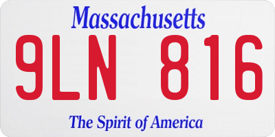 MA license plate 9LN816