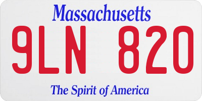 MA license plate 9LN820