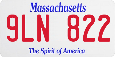 MA license plate 9LN822