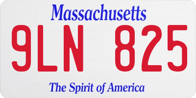 MA license plate 9LN825