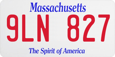 MA license plate 9LN827