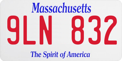 MA license plate 9LN832