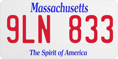 MA license plate 9LN833