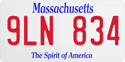 MA license plate 9LN834