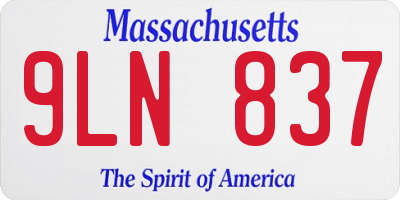 MA license plate 9LN837