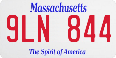 MA license plate 9LN844