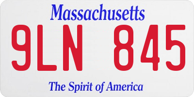 MA license plate 9LN845