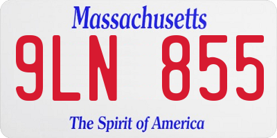 MA license plate 9LN855