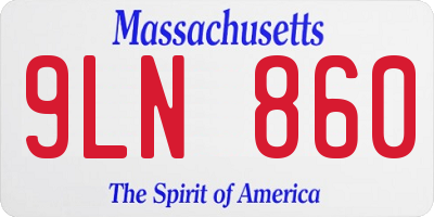MA license plate 9LN860