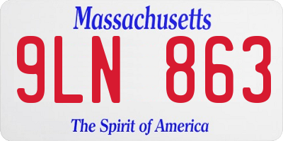 MA license plate 9LN863