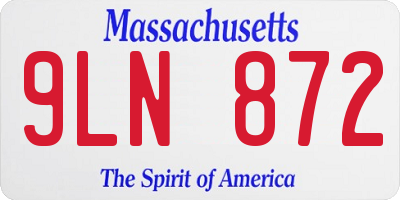 MA license plate 9LN872