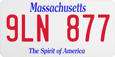 MA license plate 9LN877