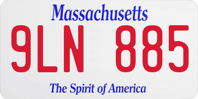 MA license plate 9LN885