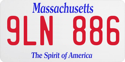 MA license plate 9LN886