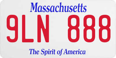 MA license plate 9LN888
