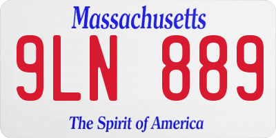 MA license plate 9LN889