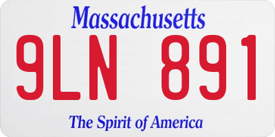 MA license plate 9LN891