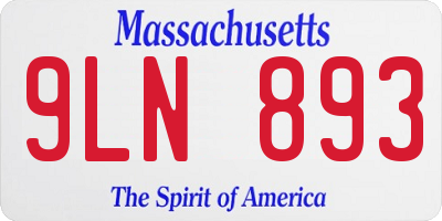 MA license plate 9LN893