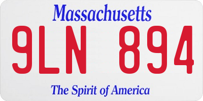 MA license plate 9LN894
