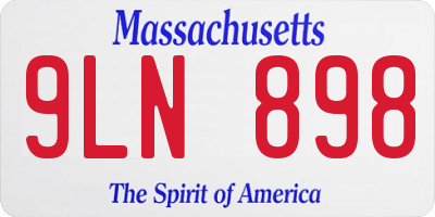 MA license plate 9LN898