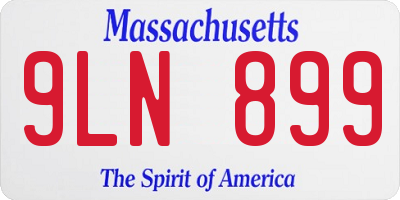 MA license plate 9LN899