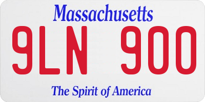 MA license plate 9LN900