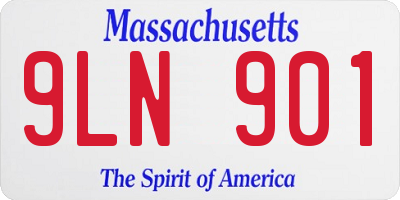 MA license plate 9LN901