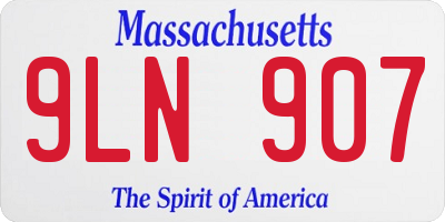 MA license plate 9LN907