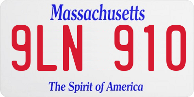MA license plate 9LN910