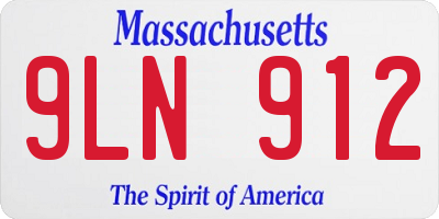 MA license plate 9LN912