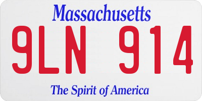 MA license plate 9LN914