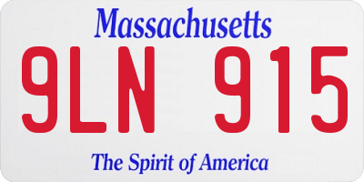 MA license plate 9LN915