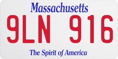 MA license plate 9LN916