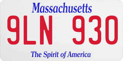 MA license plate 9LN930