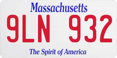 MA license plate 9LN932