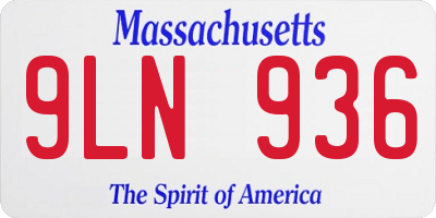 MA license plate 9LN936