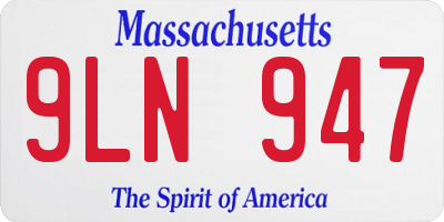 MA license plate 9LN947