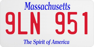 MA license plate 9LN951