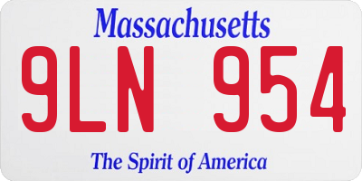 MA license plate 9LN954