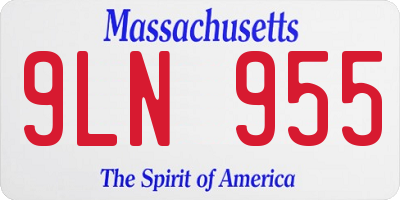 MA license plate 9LN955
