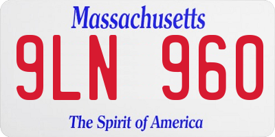 MA license plate 9LN960