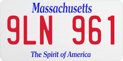 MA license plate 9LN961